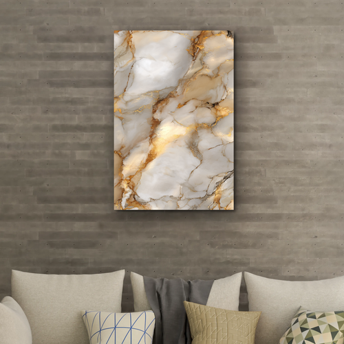Tableau effet marbre Beige & Or