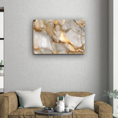 Tableau effet marbre Beige & Or