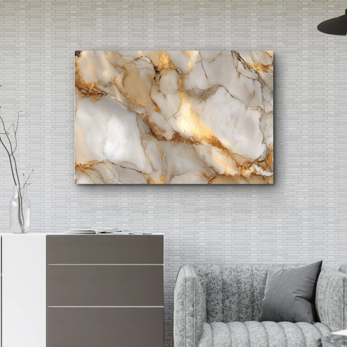 Tableau effet marbre Beige & Or