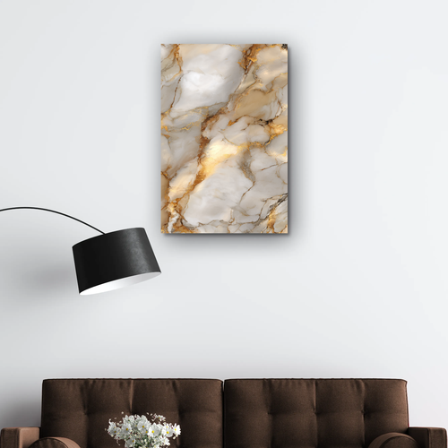 Tableau effet marbre Beige & Or